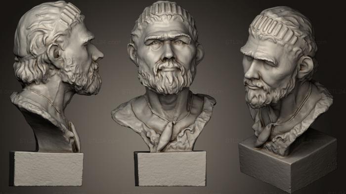 Бюсты и головы античные и исторические (Неизвестный мужчина 14, BUSTA_0548) 3D модель для ЧПУ станка